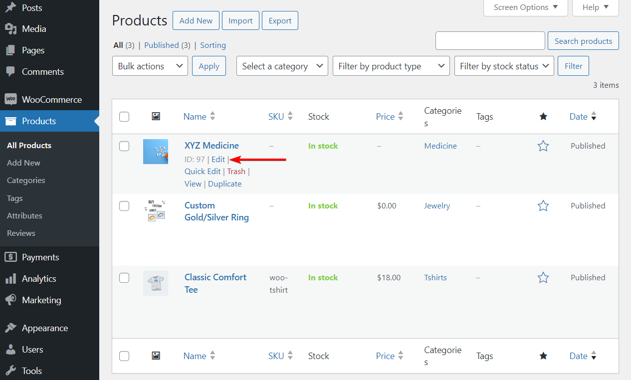 Editing a WooCommerce Product with Advanced Product Fields for WooCommerce