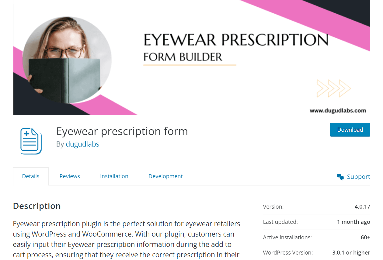 Eyewear Prescription Plugin