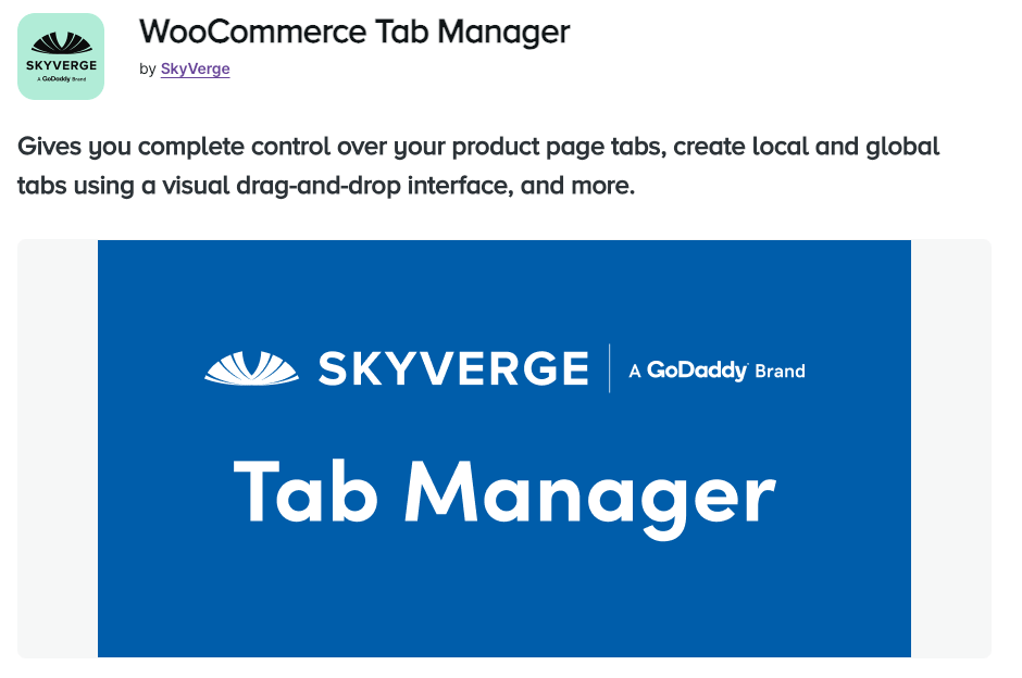 WooCommerce Tab Manager homepage