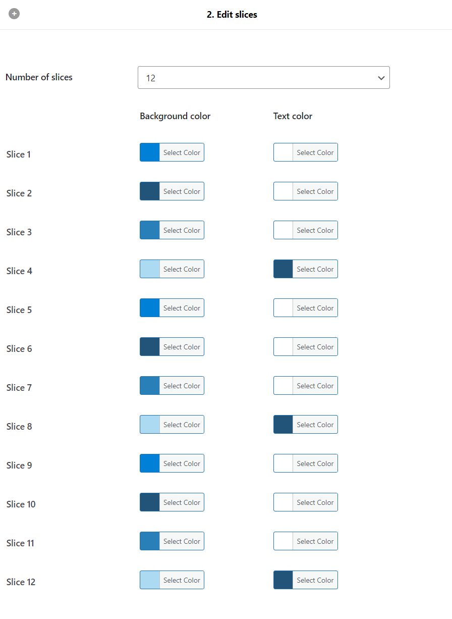 Reducing or increasing the total number of slices in your discount popup wheel