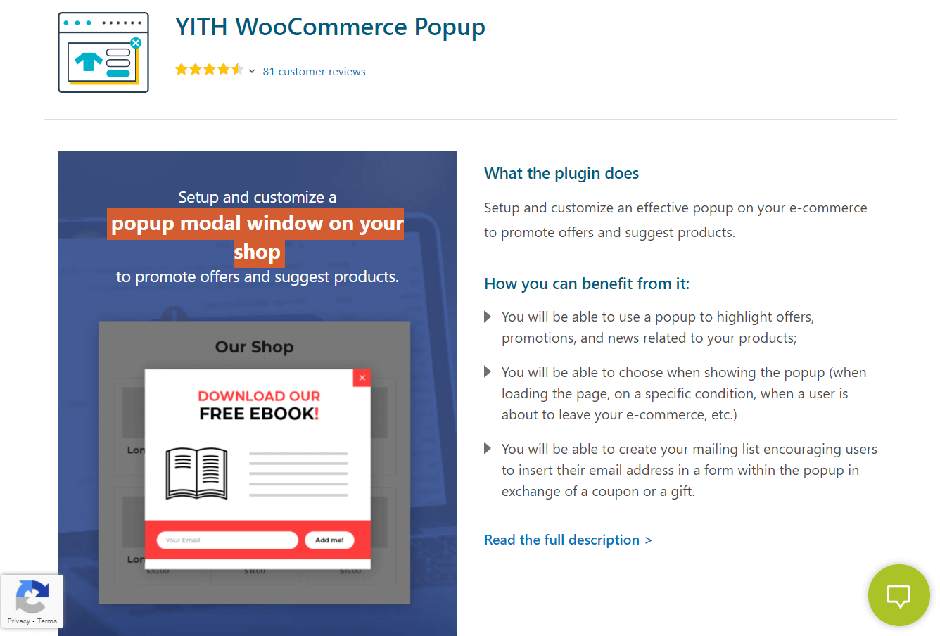 Yith WooCommerce discount popup plugin