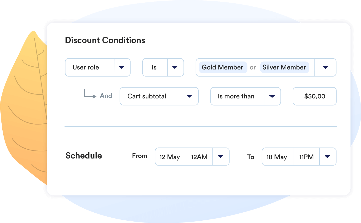 WooCommerce Discounts has advanced options to configure any discount