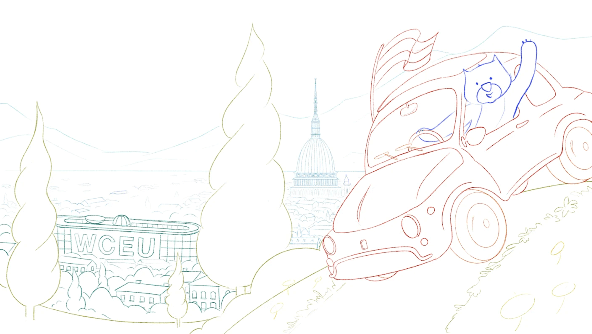 Draft version of our wombat mascot in Torino