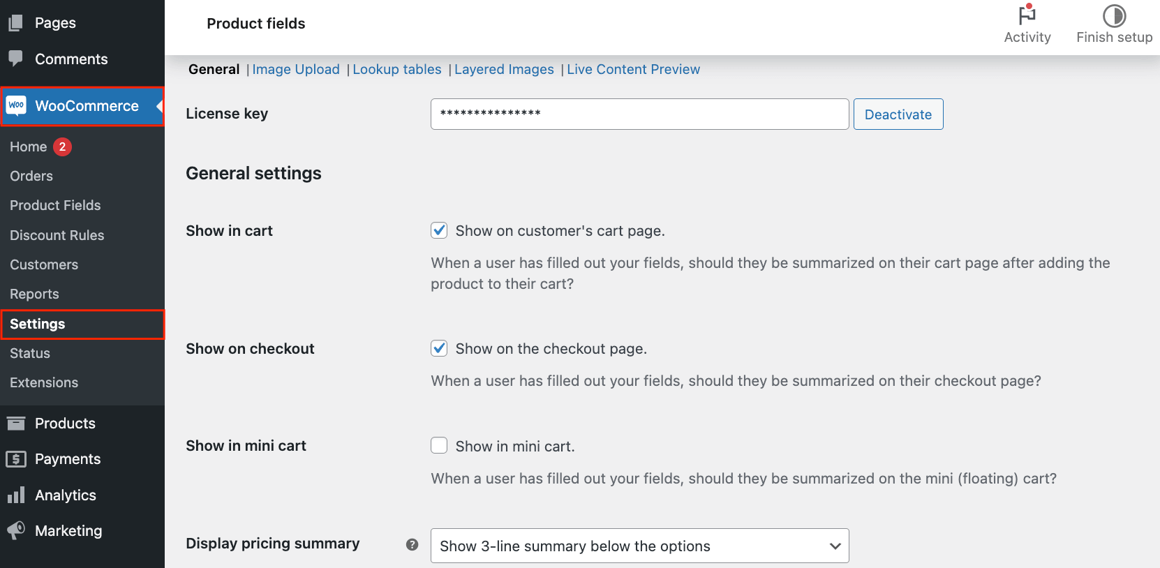 APF general settings