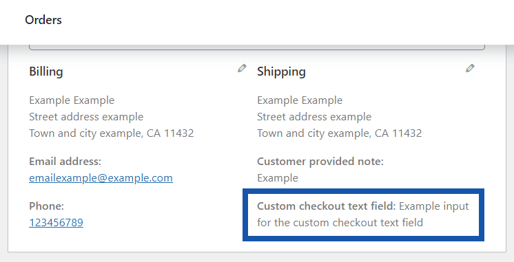 Custom checkout text field on the front end