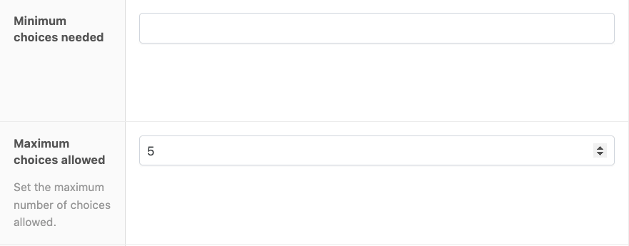 Setting the maximum choices allowed for checkboxes