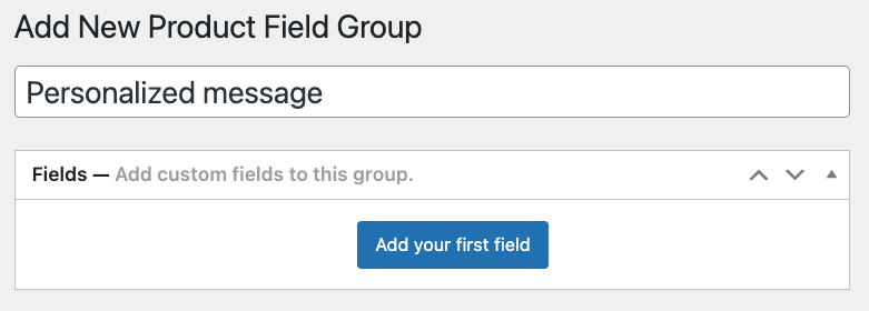 Adding a new product field group