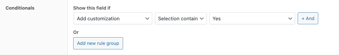 Adding a rule to a custom field