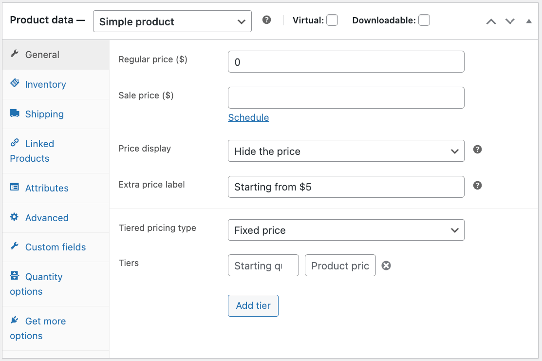 Replacing the price with text