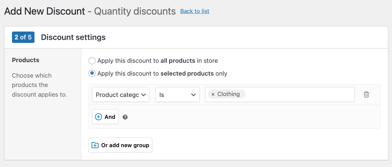 Applying a discount to a specific product category 