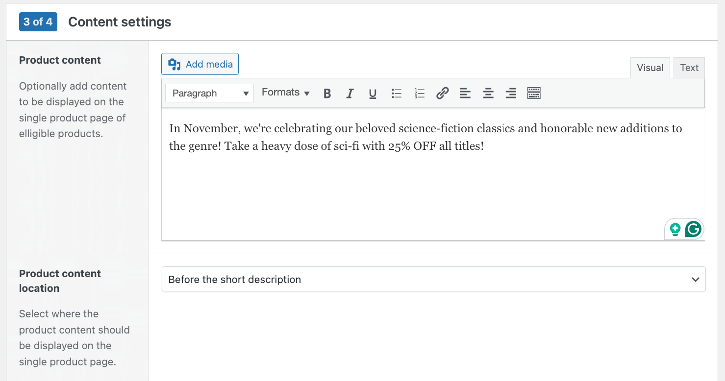 Adding a discount message on eligible product pages