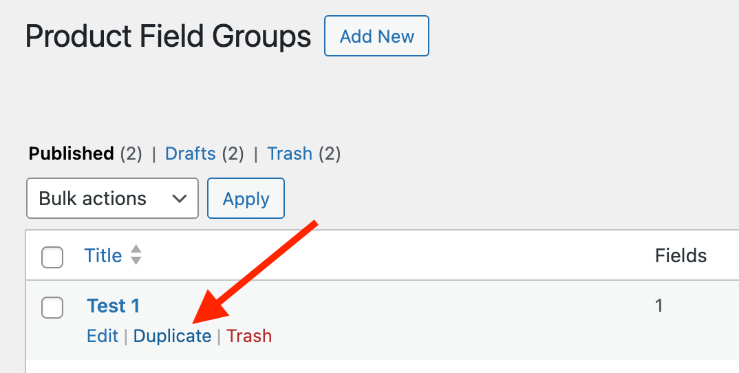 Duplicate a field group in APF