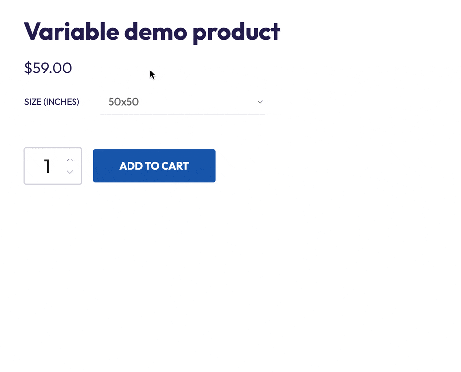 Display input fields only when a specific variation is selected