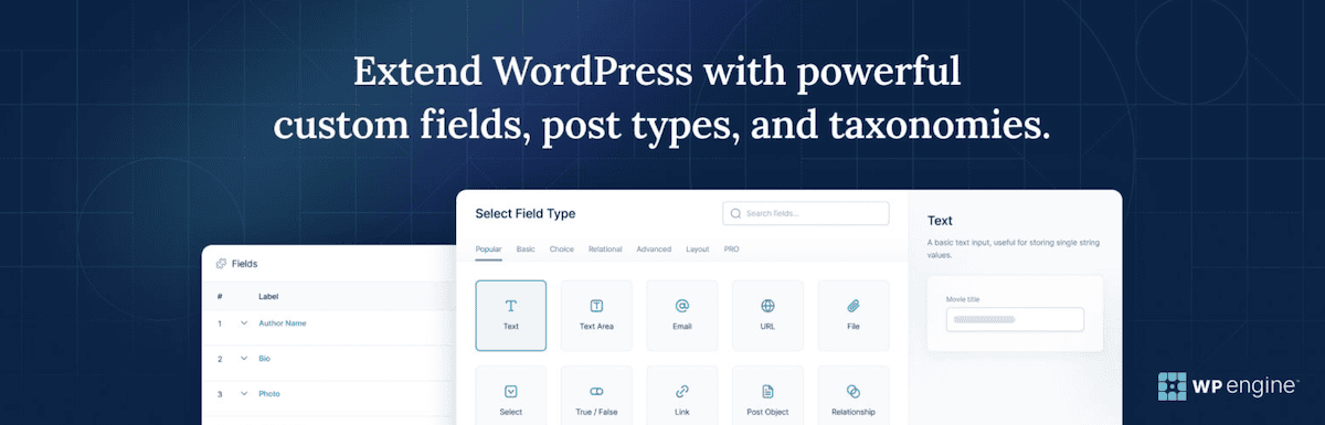 The Advanced Custom Fields plugin header image from WordPress.org.