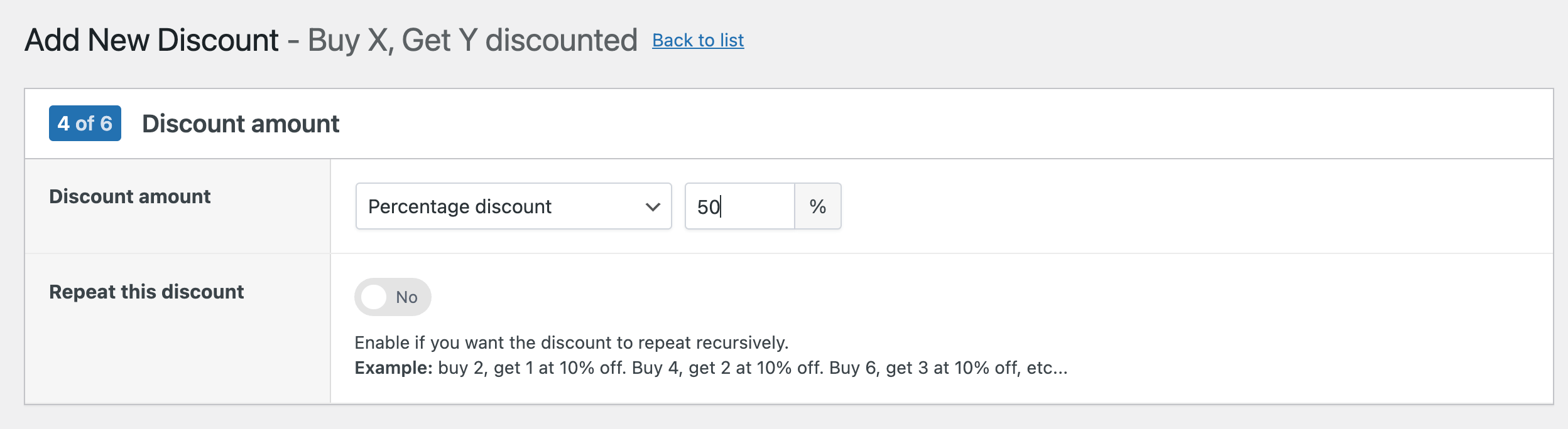 Adjusting the discount amount