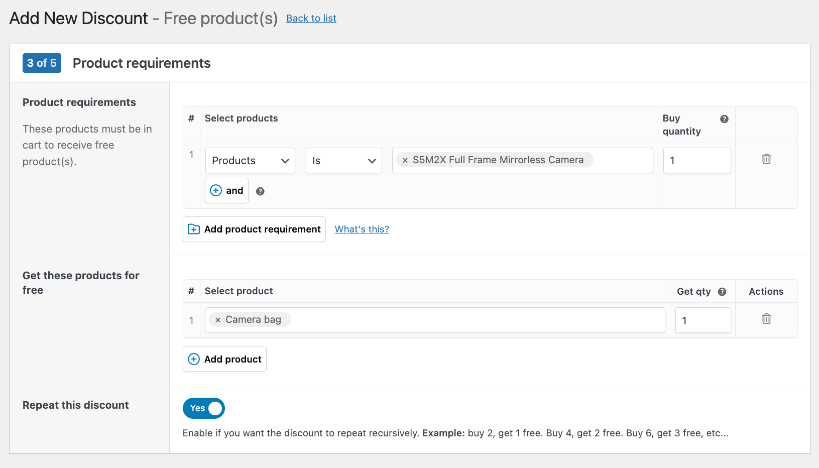 Adjusting the Buy and Get products in a BOGO offer