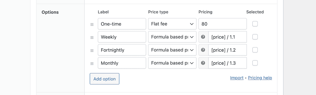 Adding formulas for discounting prices within WooCommerce.