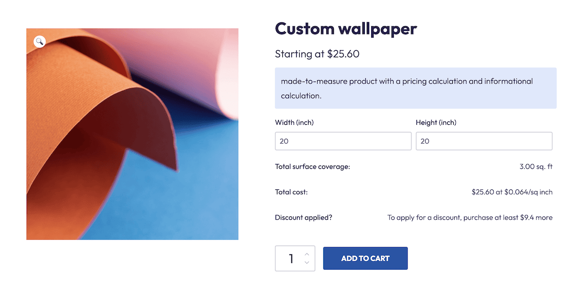 The Measurement Price Calculator plugin website.