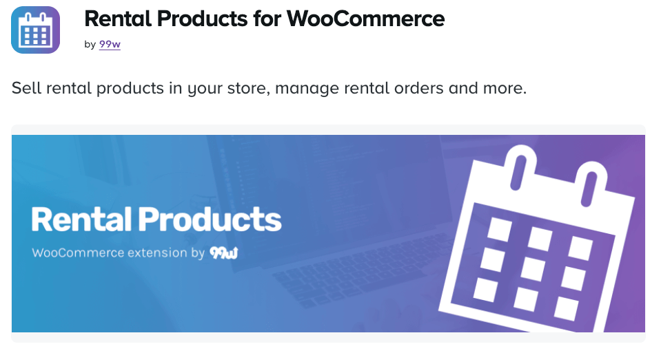 Rental Products for WooCommerce homepage