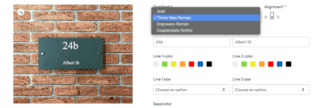 A GIF of live preview text changing based on selecting a font from a list.
