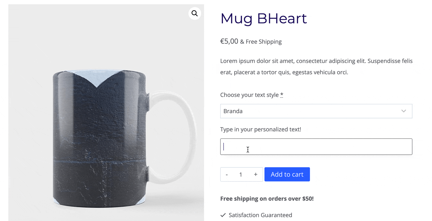 A font picker with live preview in WooCommerce