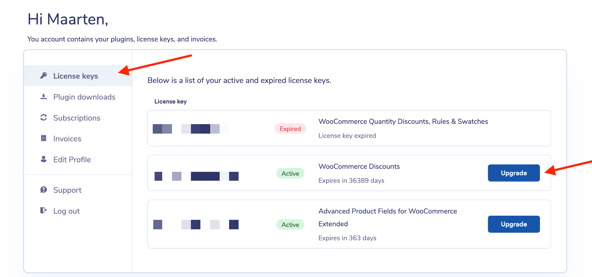 Upgrade Your Wombat Plugins license or subscription