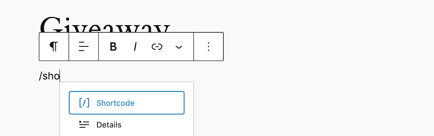 Adding a shortcode block for a spin-to-win opt-in
