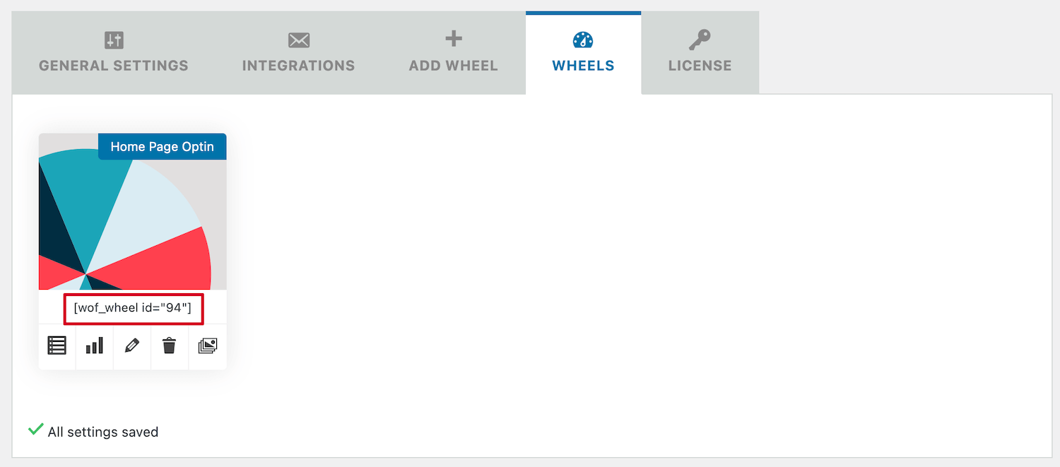 Finding and copying the shortcode for a spin-to-win opt-in