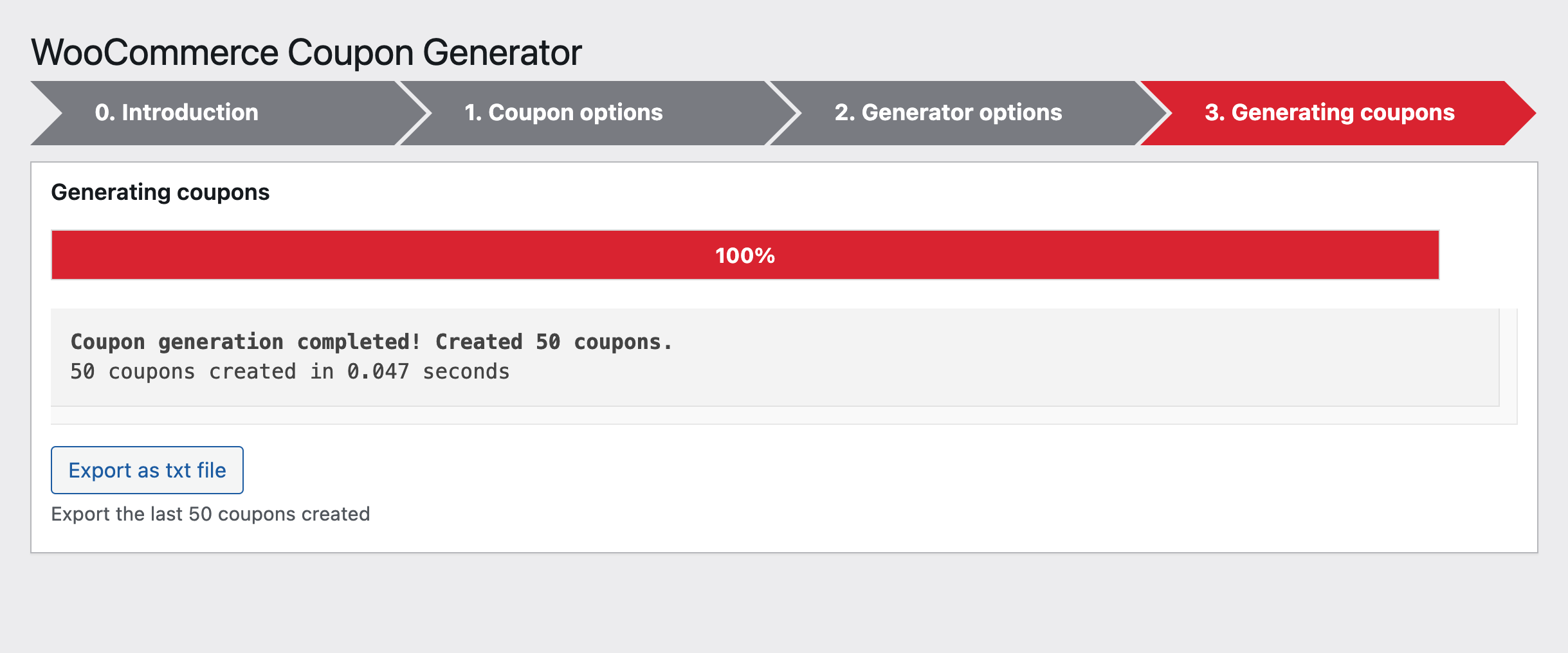 Generate coupons