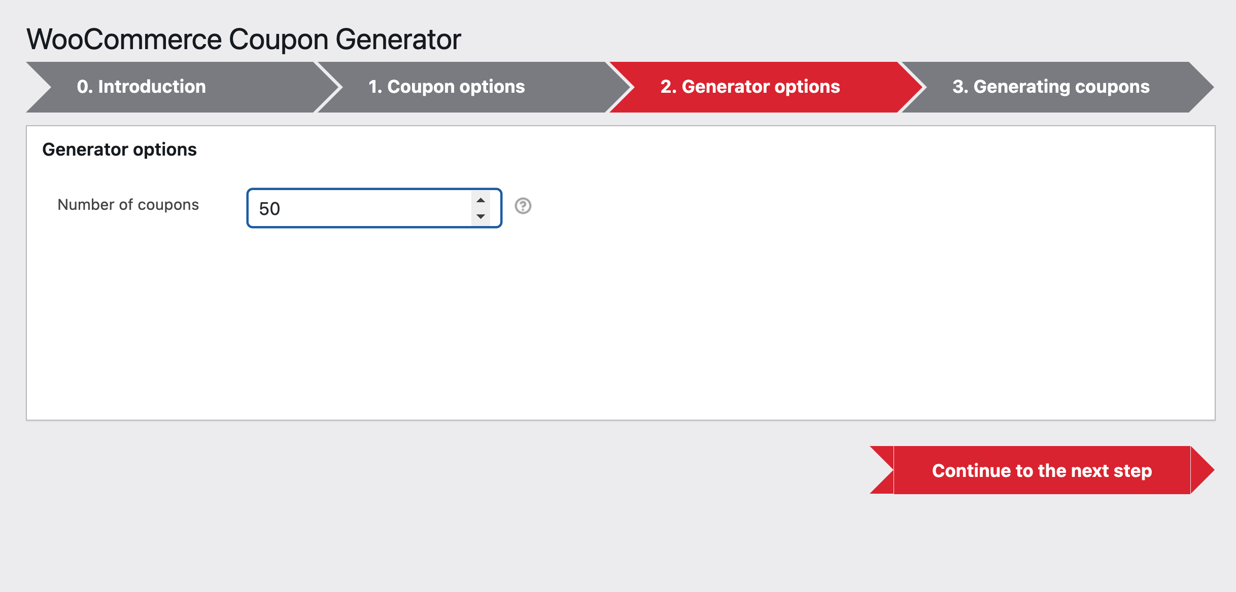 Choosing the number of coupons to generate