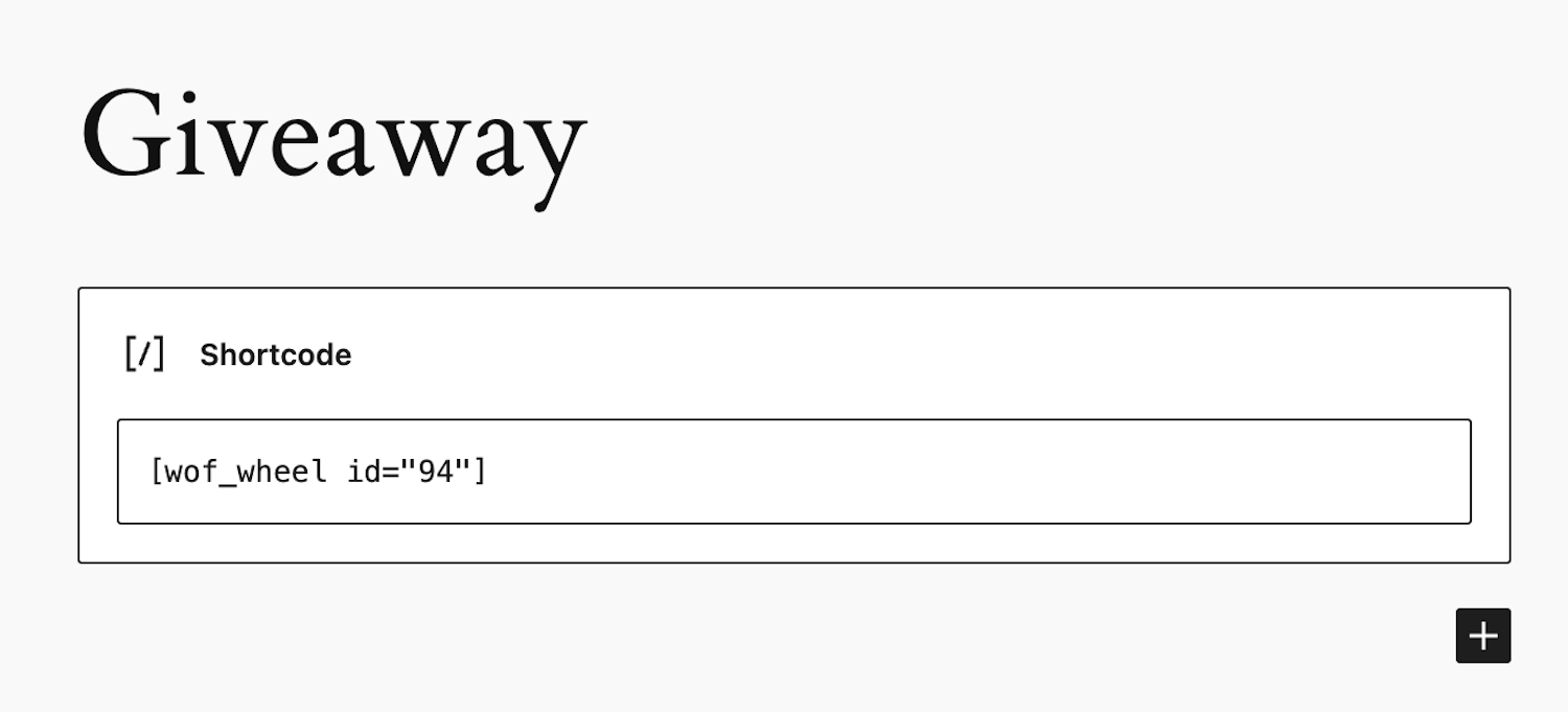 Shortcode for a spin-to-win opt-in