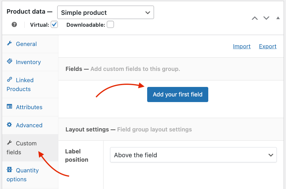 Adding custom fields to a simple product