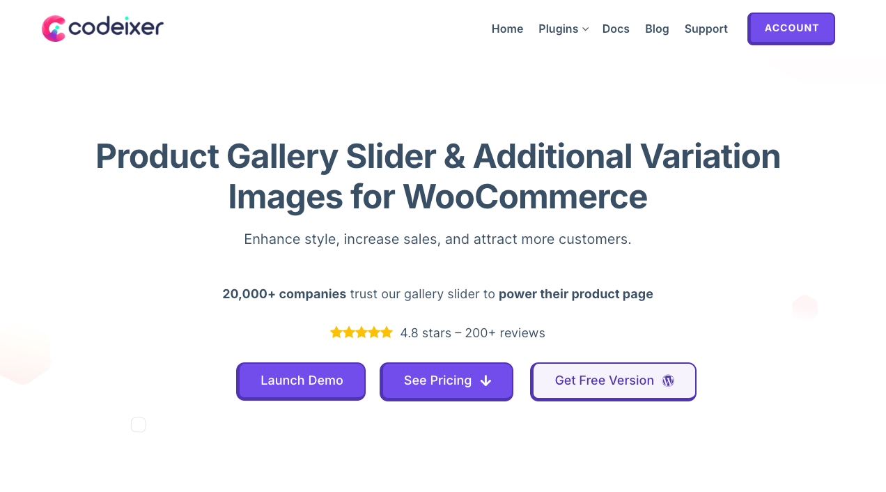 Product Gallery Slider homepage