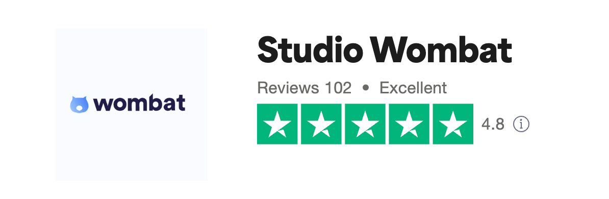 Wombat Plugins TrustPilot rating of 4.8+ as of December 2024