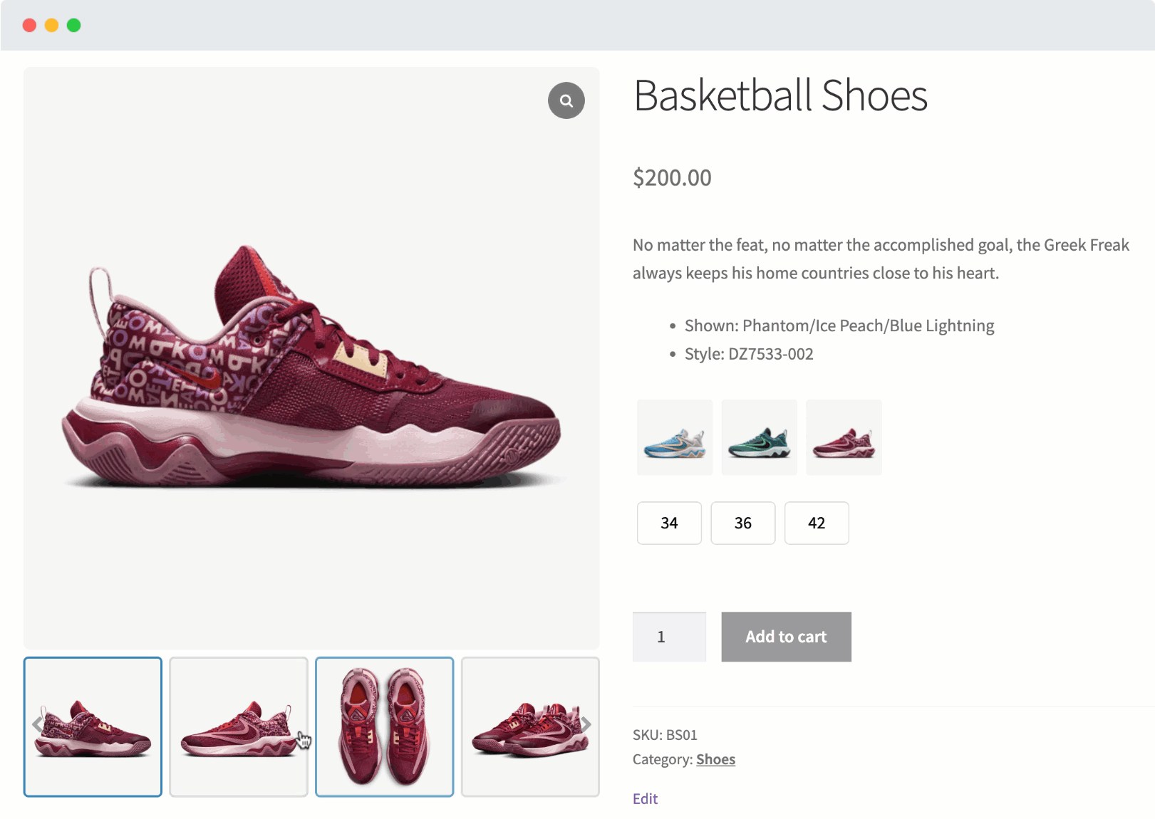Live preview of the Gallery Slider of WooGallery