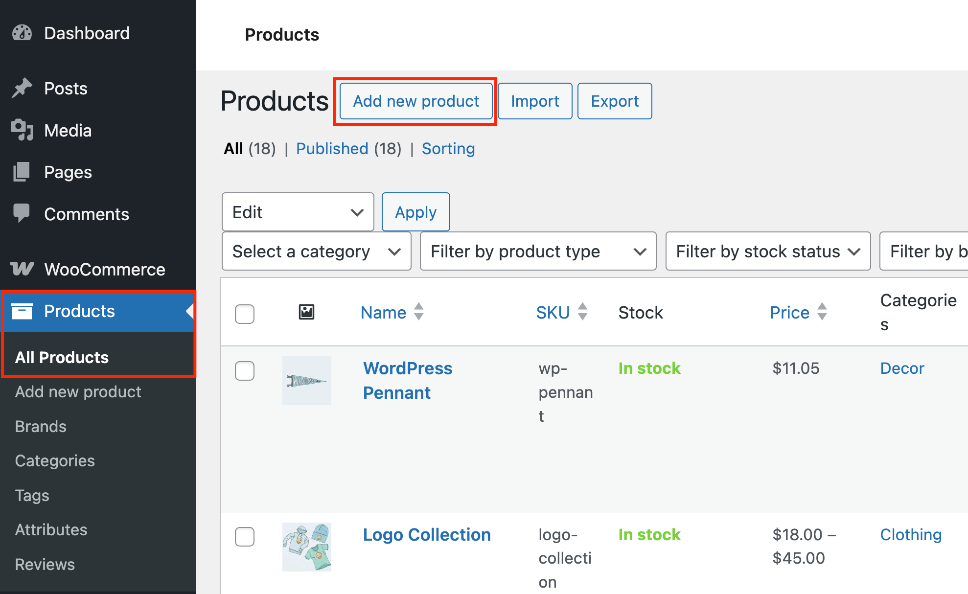 Adding a new product to WooCommerce