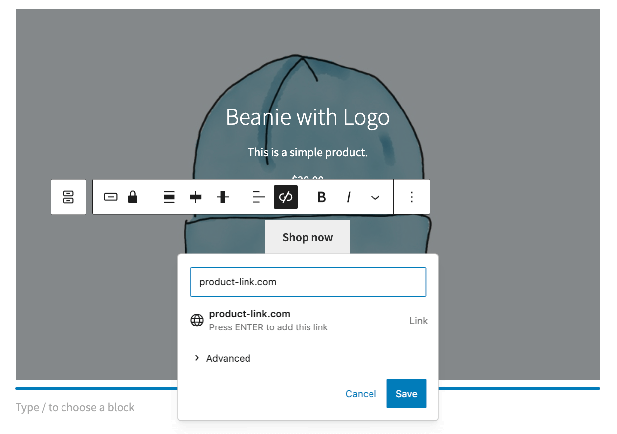 Changing the CTA button in the Featured Product Block