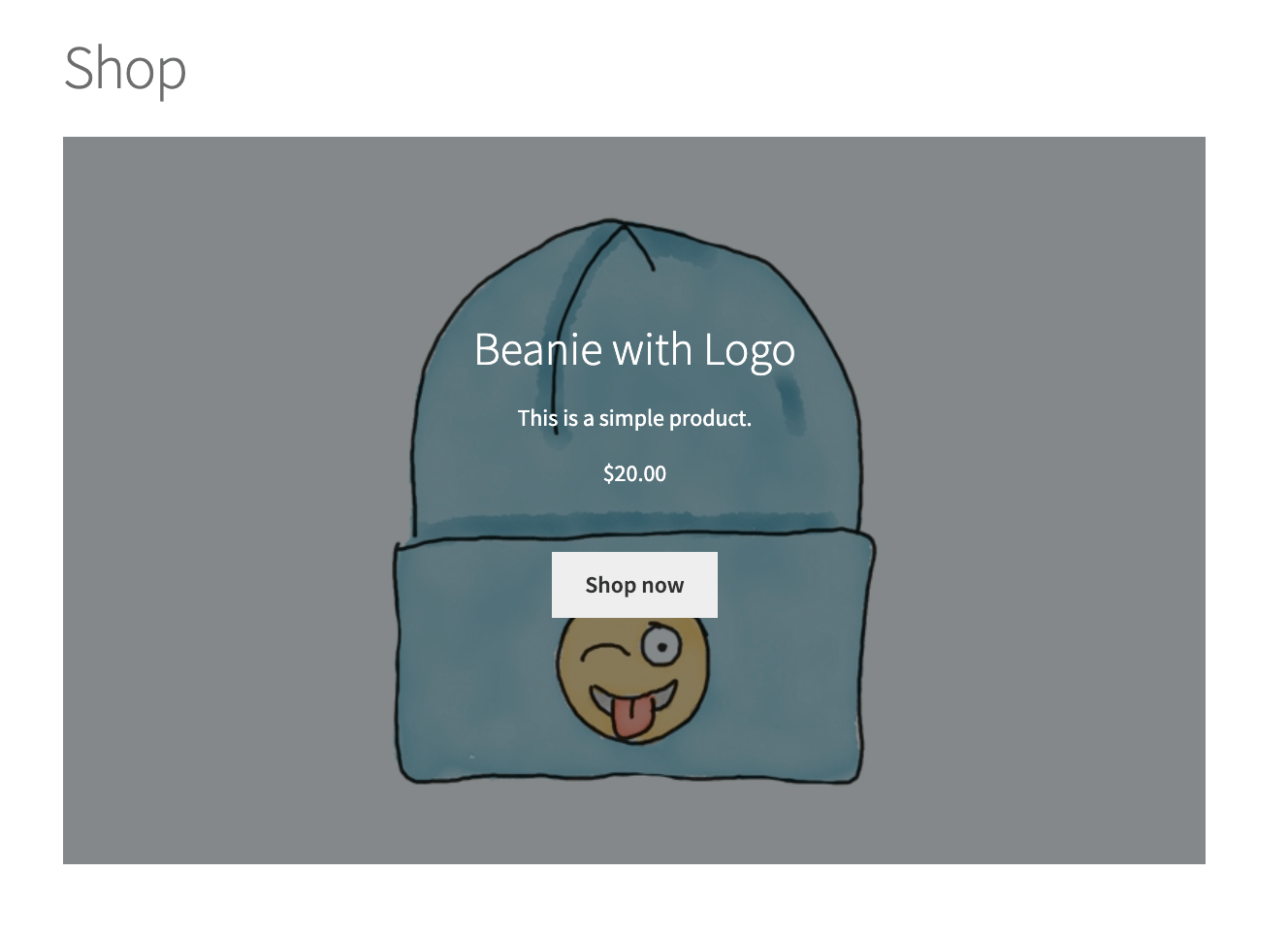 Example of the Featured Product block on the front end