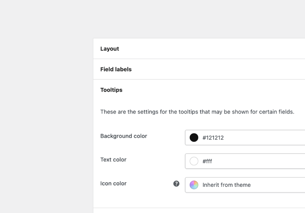 APF backend design settings