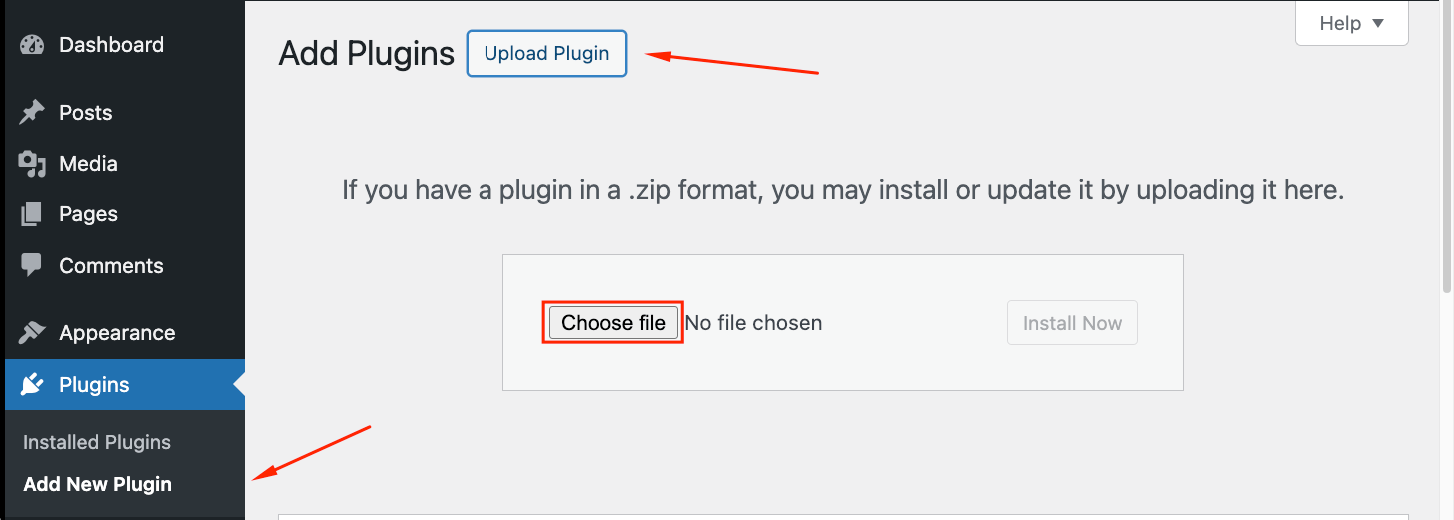 Uploading a plugin to WordPress