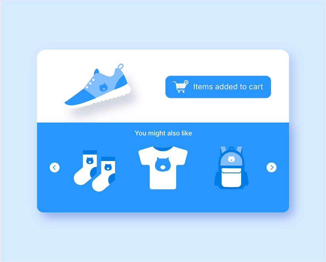 1-Example of personalized product recommendations based on a purchase