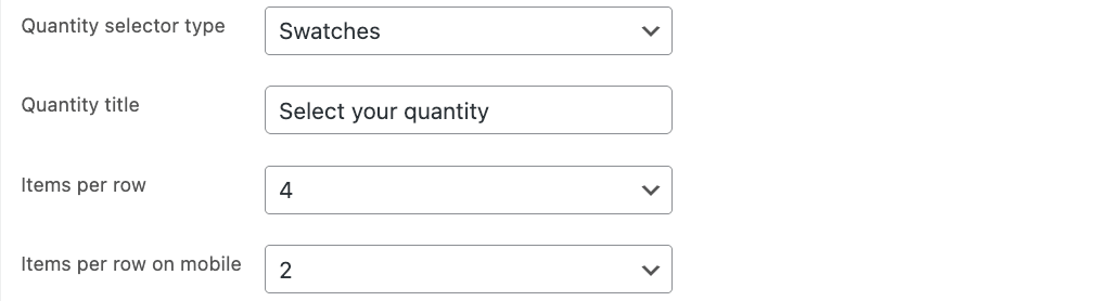 11 – Adding a quantity title and choosing the items per row on desktop and mobile