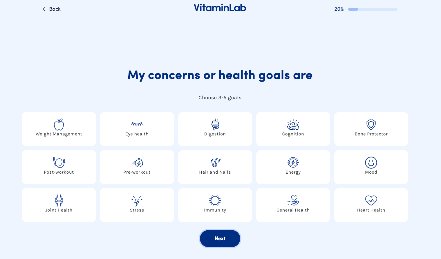 14-Vitamin Lab custom health quiz