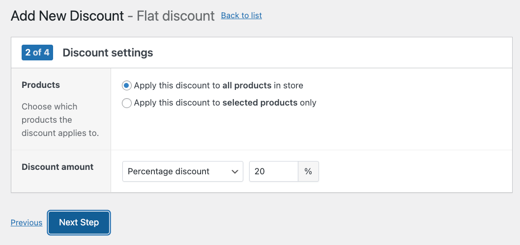 Adding a discount amount
