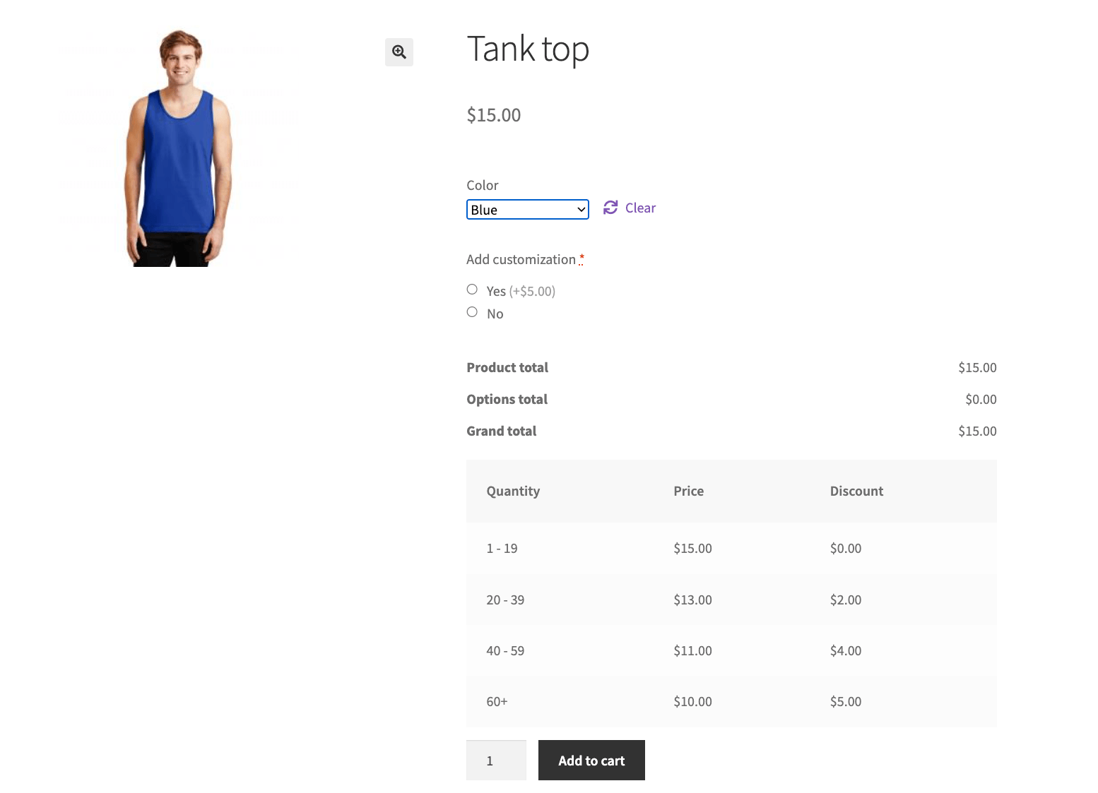 7 – Product quantity tiers on the frontend