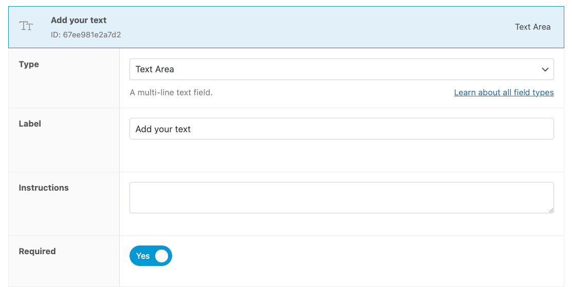 9-Add text area custom field
