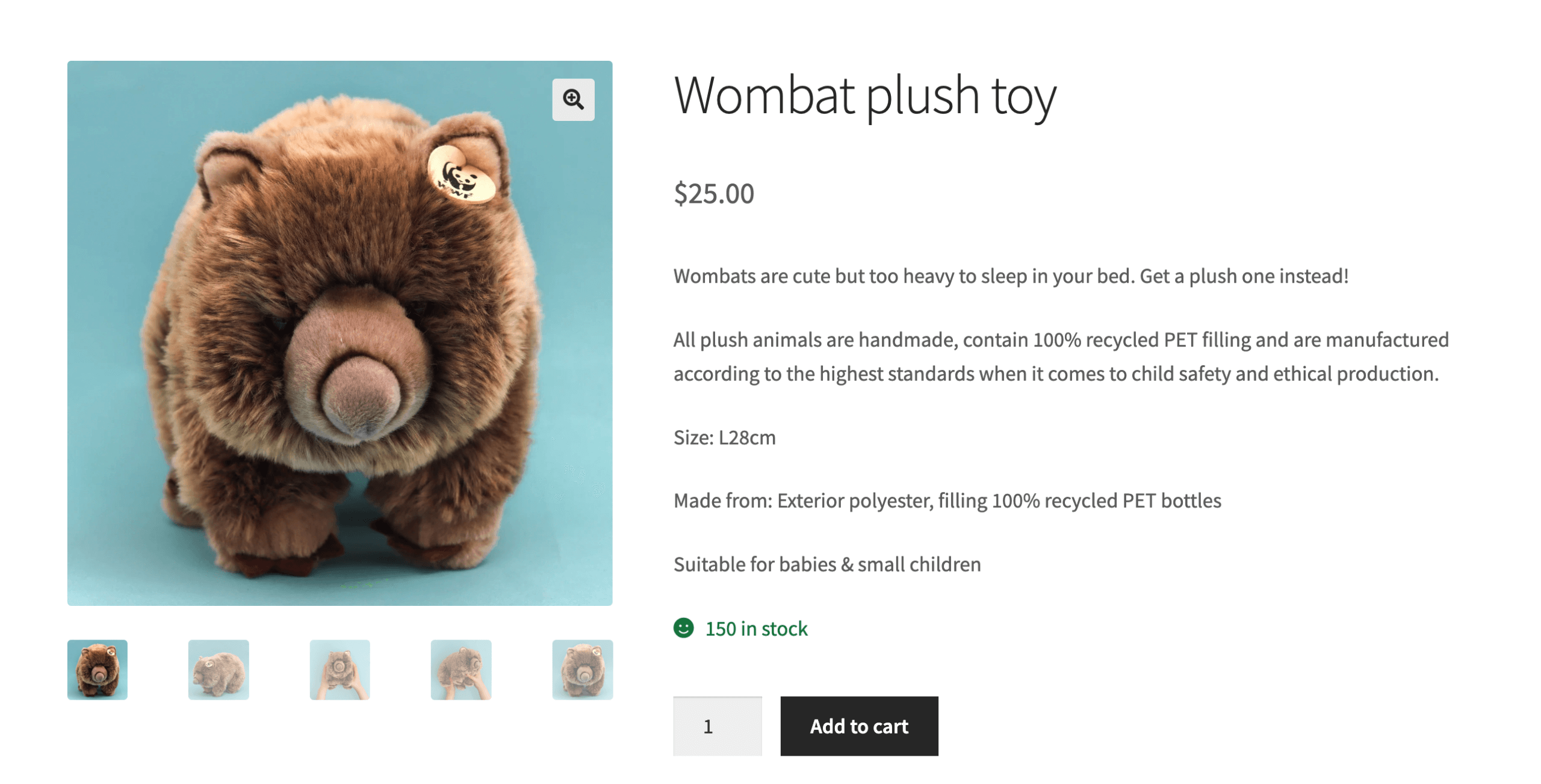 11 – Simple product on the front end with a short description