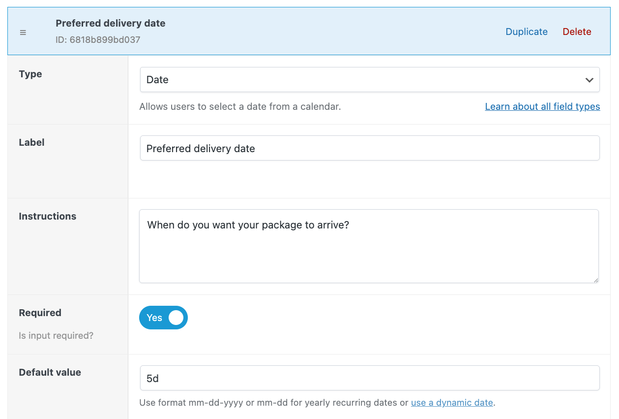 24 – Customize a date field