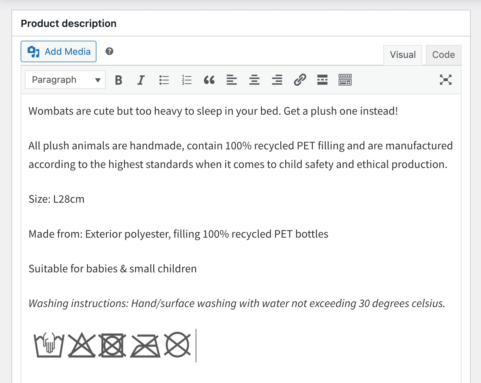 3 – Adding a product description