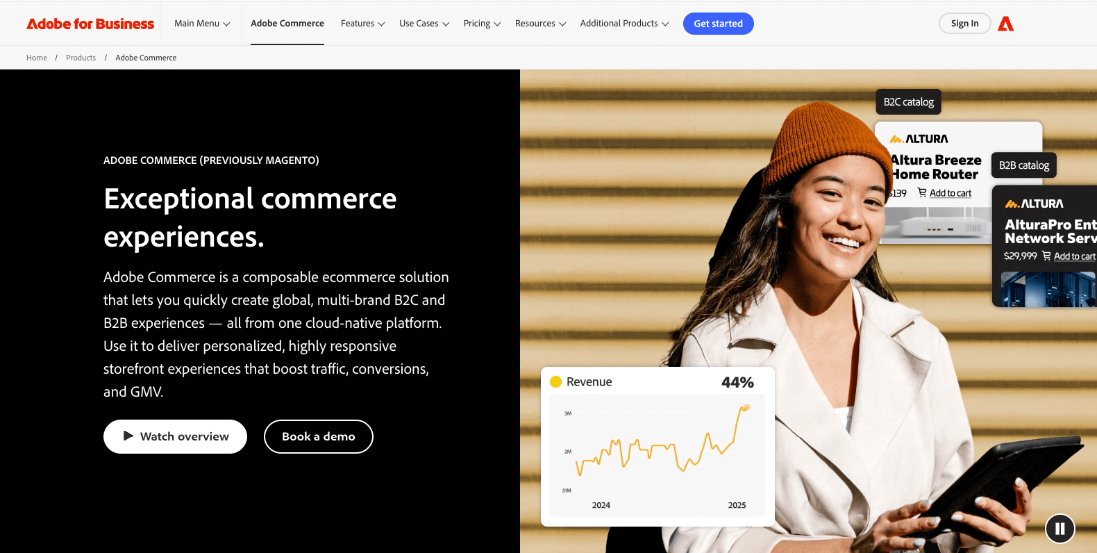 Magento Adobe Commerce homepage